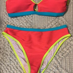 Vibrant Pink and Blue Bikini Set